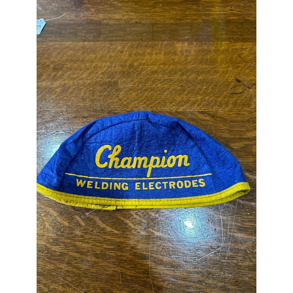 Vintage Champion Welding Electrodes Hat Skull Cap‎ One Size Blue Workwear Mens